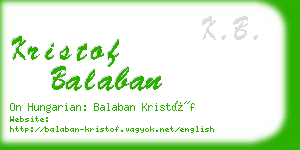 kristof balaban business card